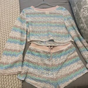 Wild Fable Pastel Crochet Knit Set